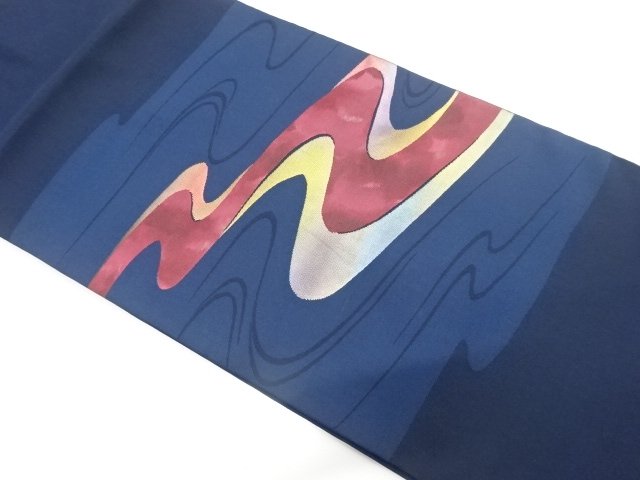 JAPANESE KIMONO / FLOWING WATER PATTERN WEAVE NAGOYA OBI